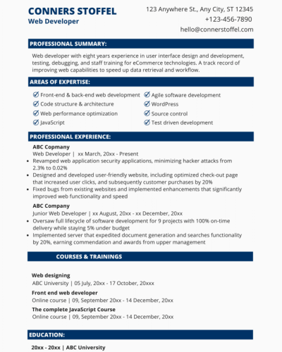 Web-developer-resume-sample